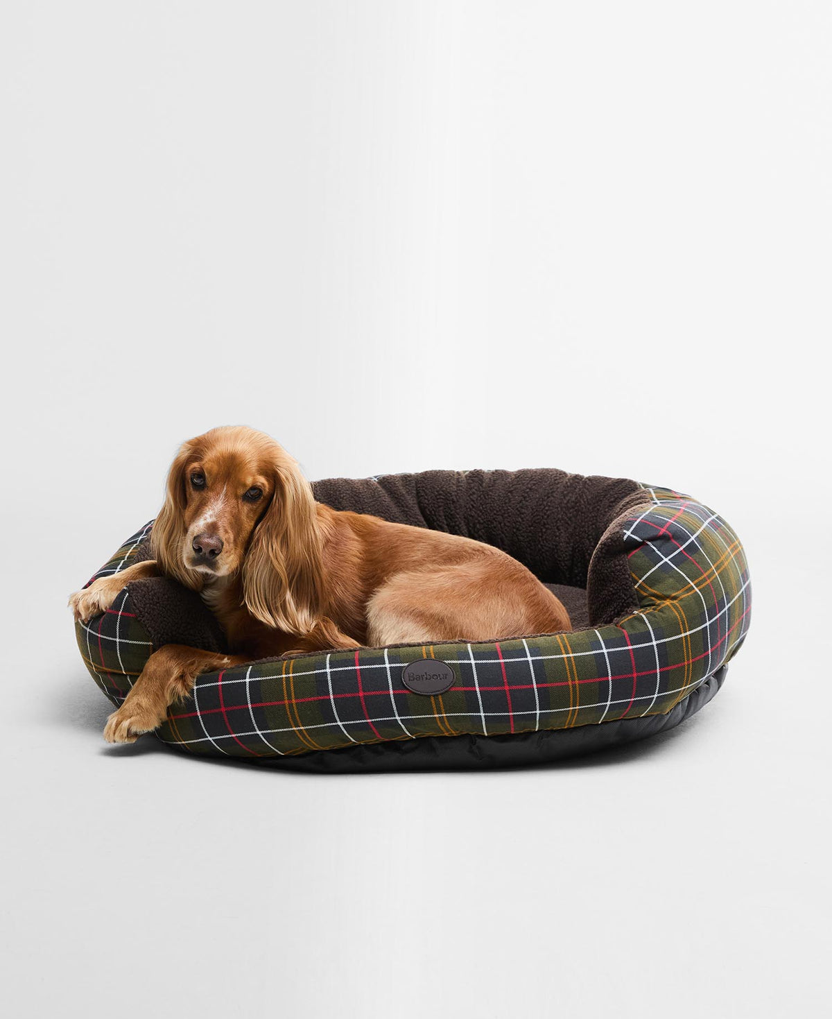 Barbour Dog Snuggle Bed 35&quot; - TARTAN