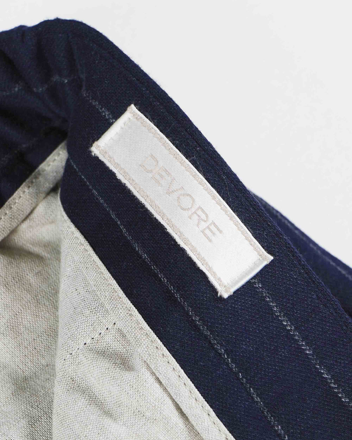 Devore Incipit Pin Stripe Double Jersey Pants - Navy