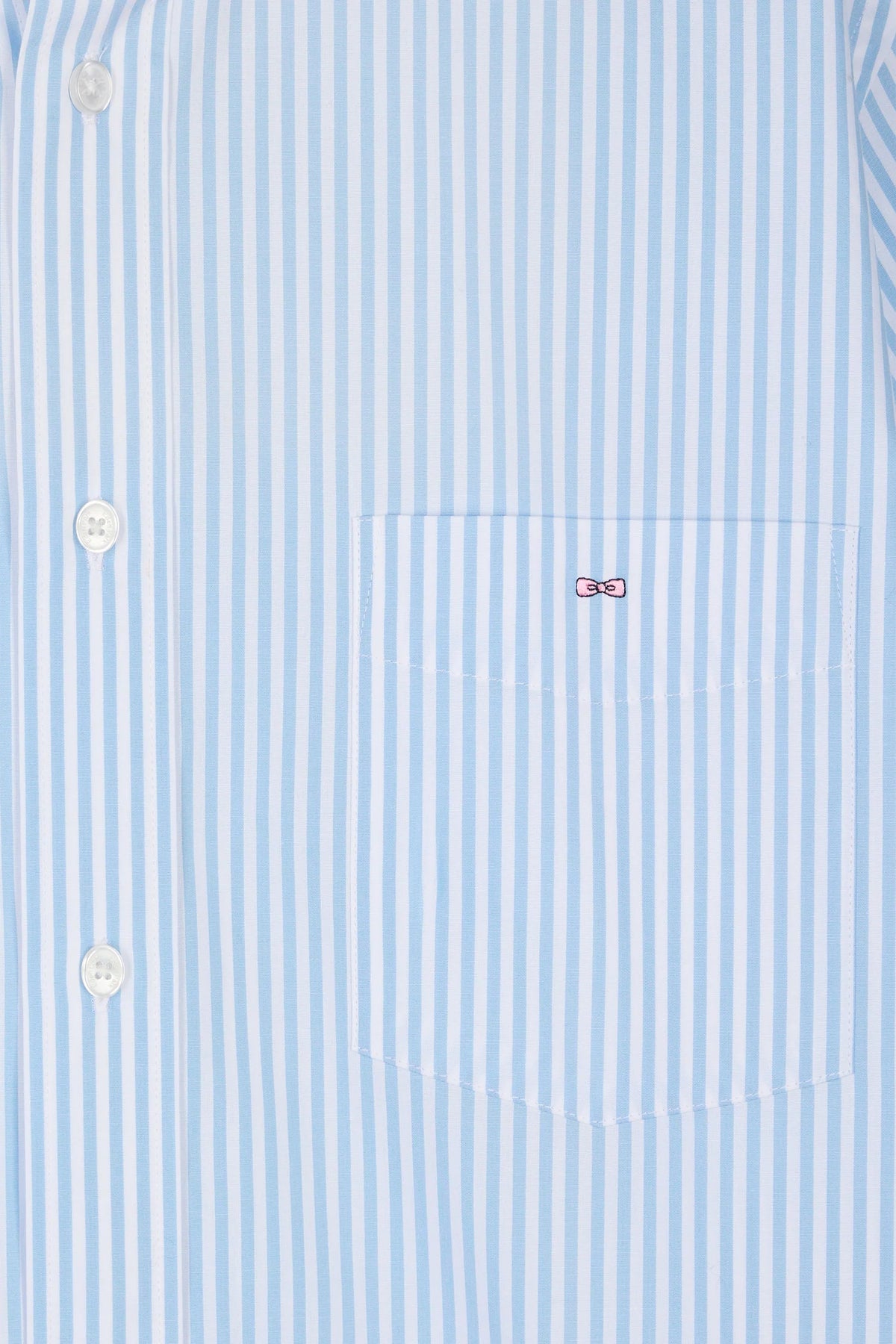 Eden Park Straight short-sleeved shirt in striped cotton - Blue