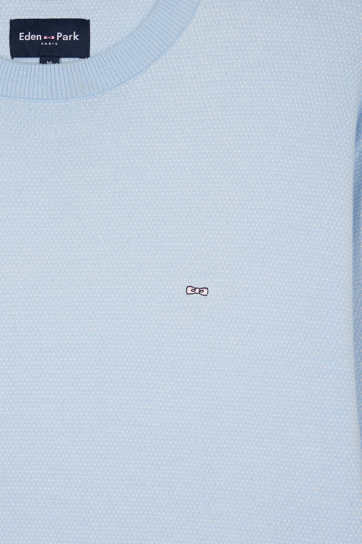 Eden Park Straight-fit round neck cotton jumper - Light Blue