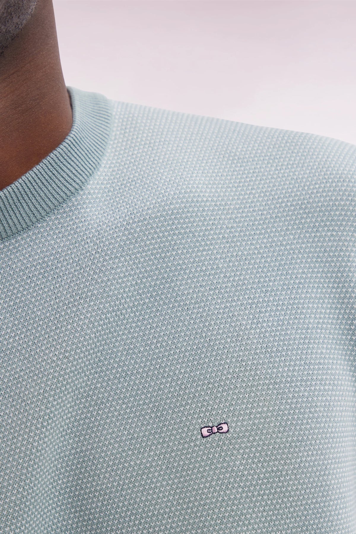 Eden Park Straight-fit round neck cotton jumper - Green