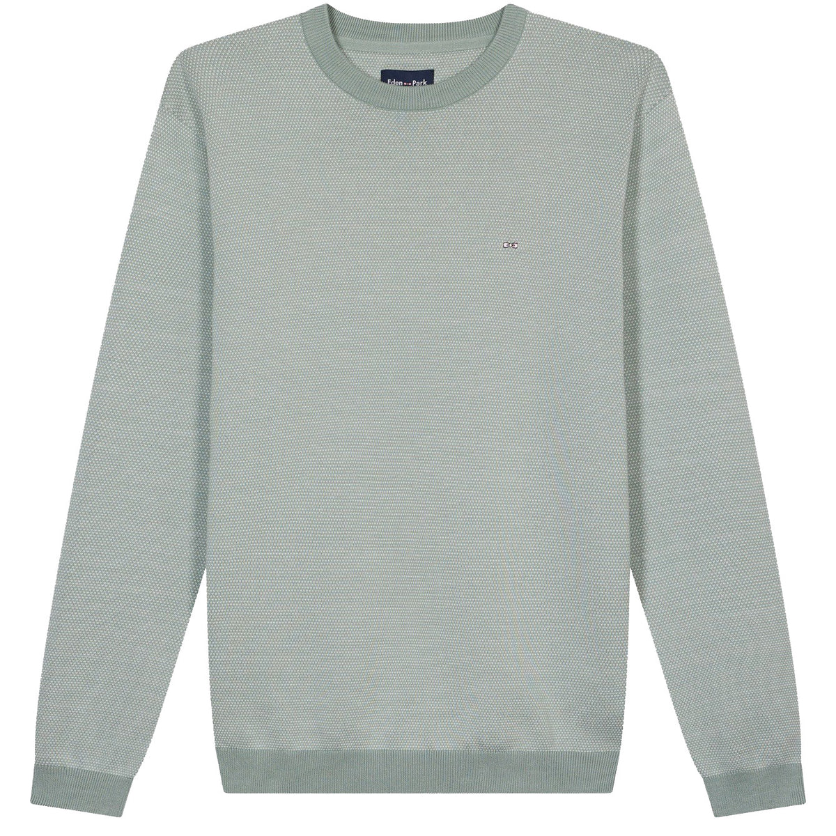 Eden Park Straight-fit round neck cotton jumper - Green