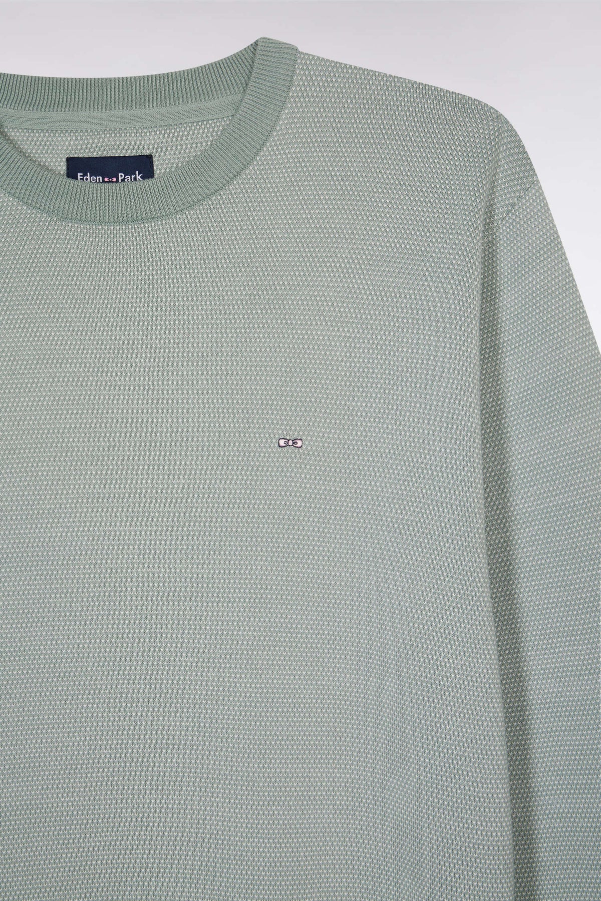 Eden Park Straight-fit round neck cotton jumper - Green