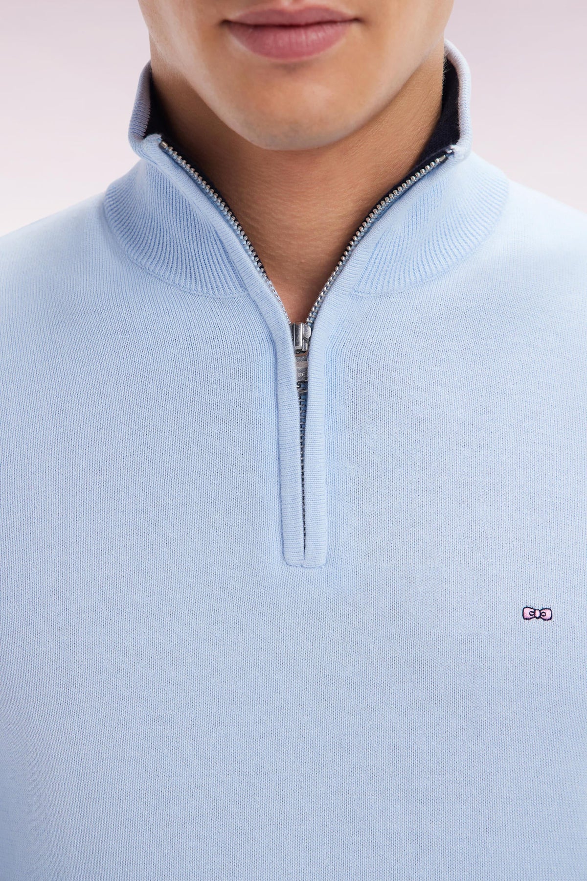 Eden Park Straight-fit cotton trucker collar jumper - Blue