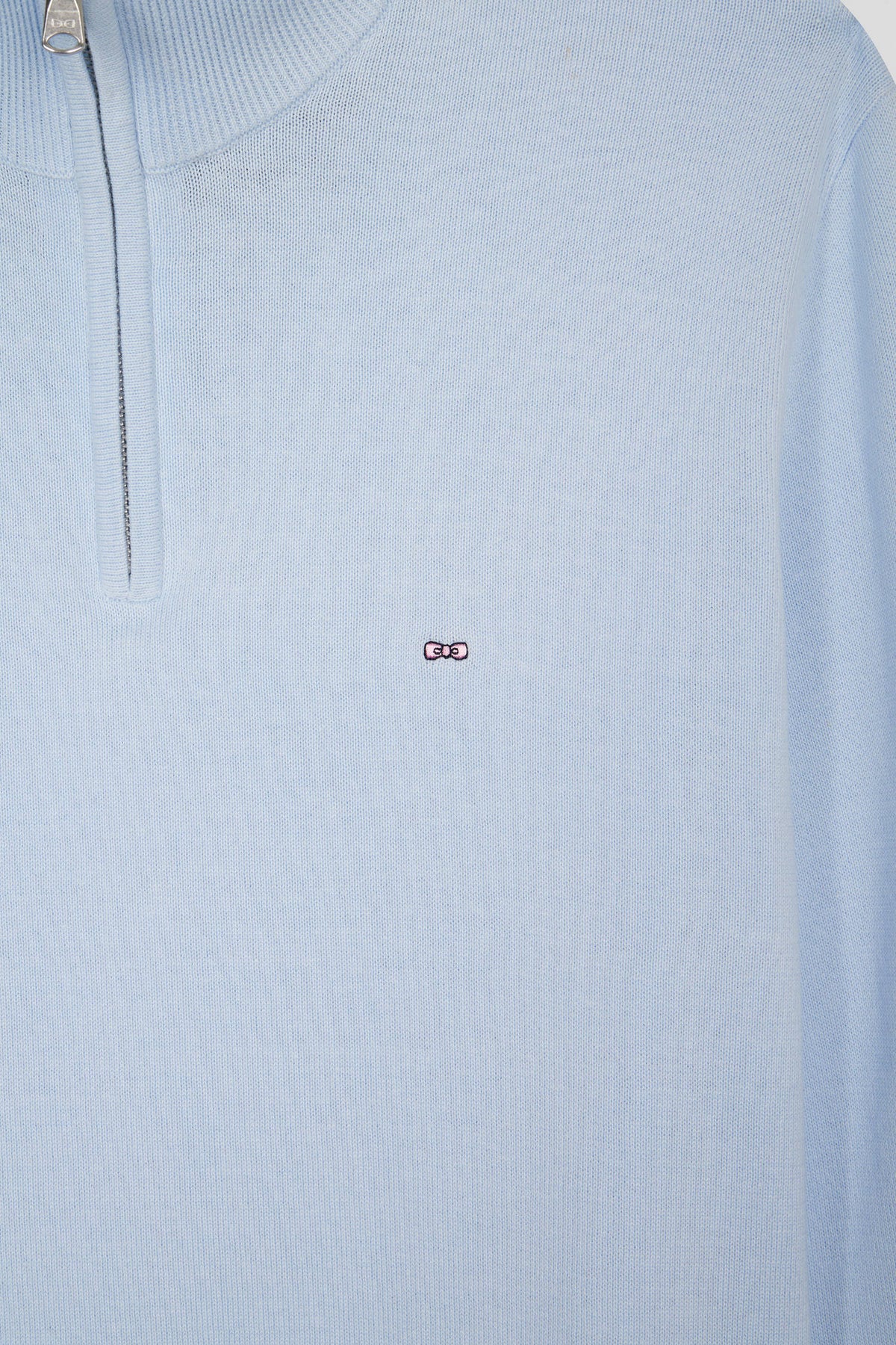 Eden Park Straight-fit cotton trucker collar jumper - Blue