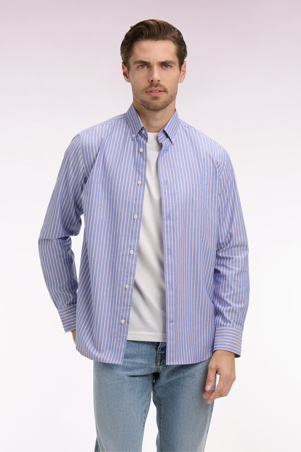 Eden Park Stripe Long Sleeve Shirt - Pink/Blue