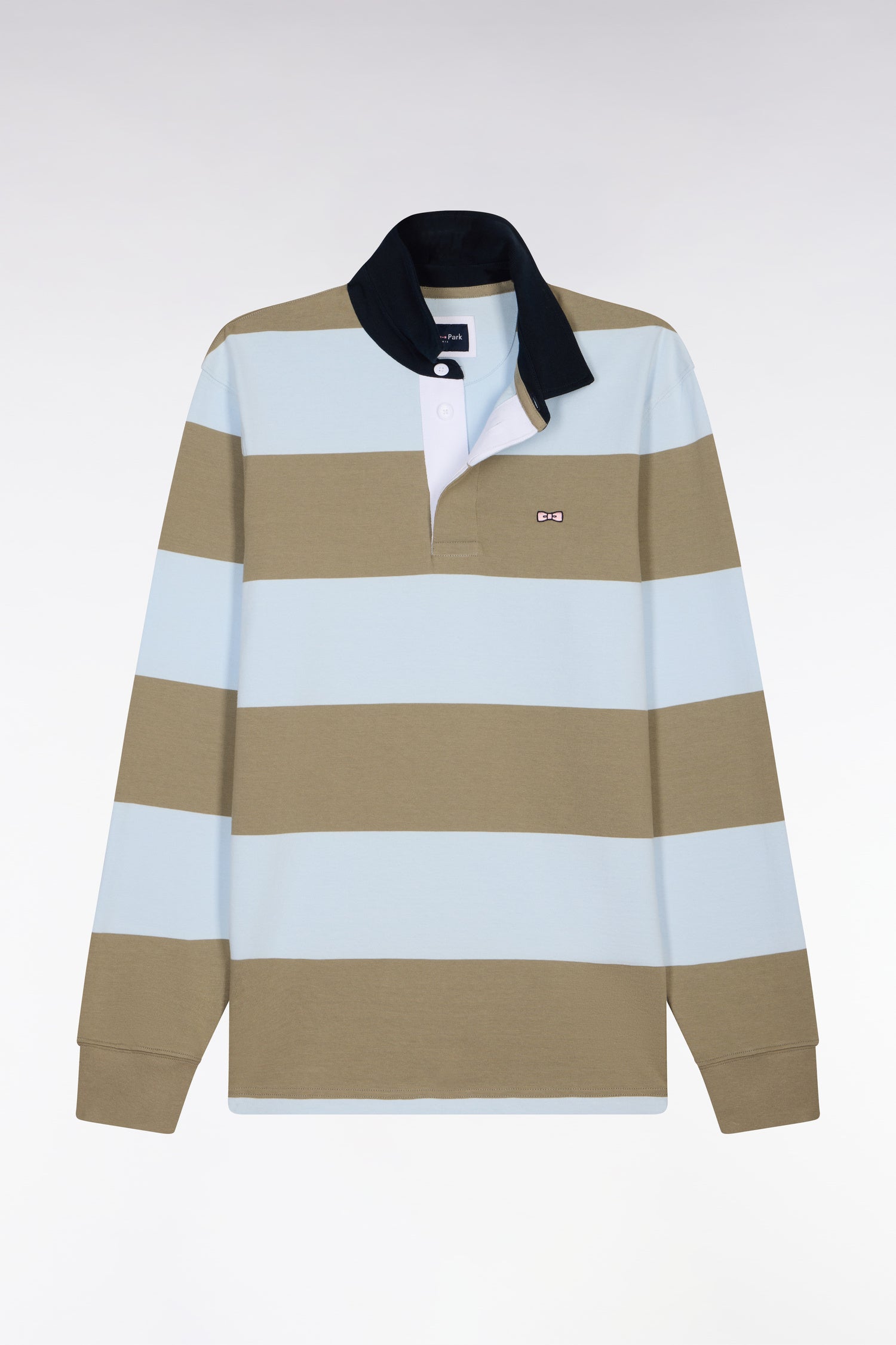 Eden Park Stripe Rugby Shirt - Green/Blue - Galvin for Men