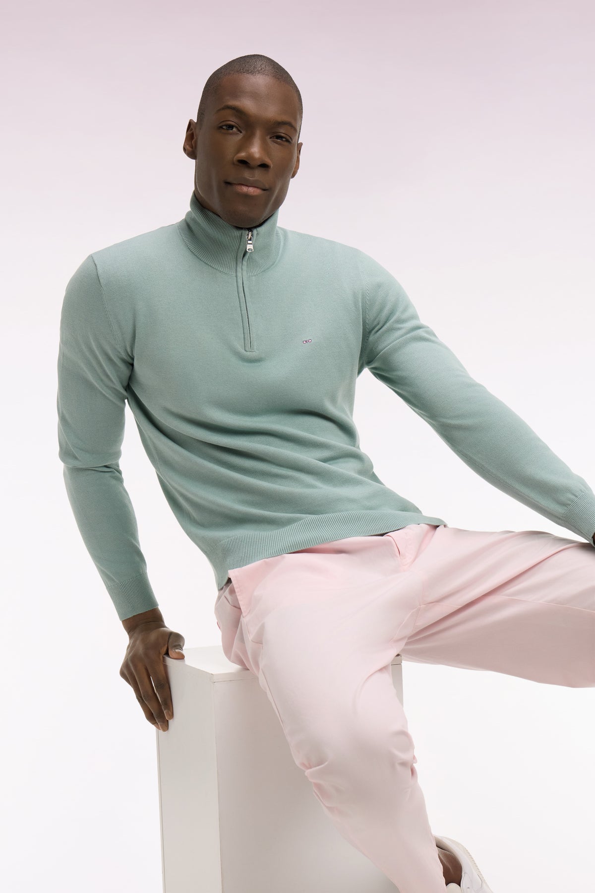 Eden Park Quarter Zip Pullover Knit - Green