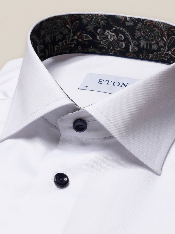 Eton Paisley Effect Signature Twill Shirt - White