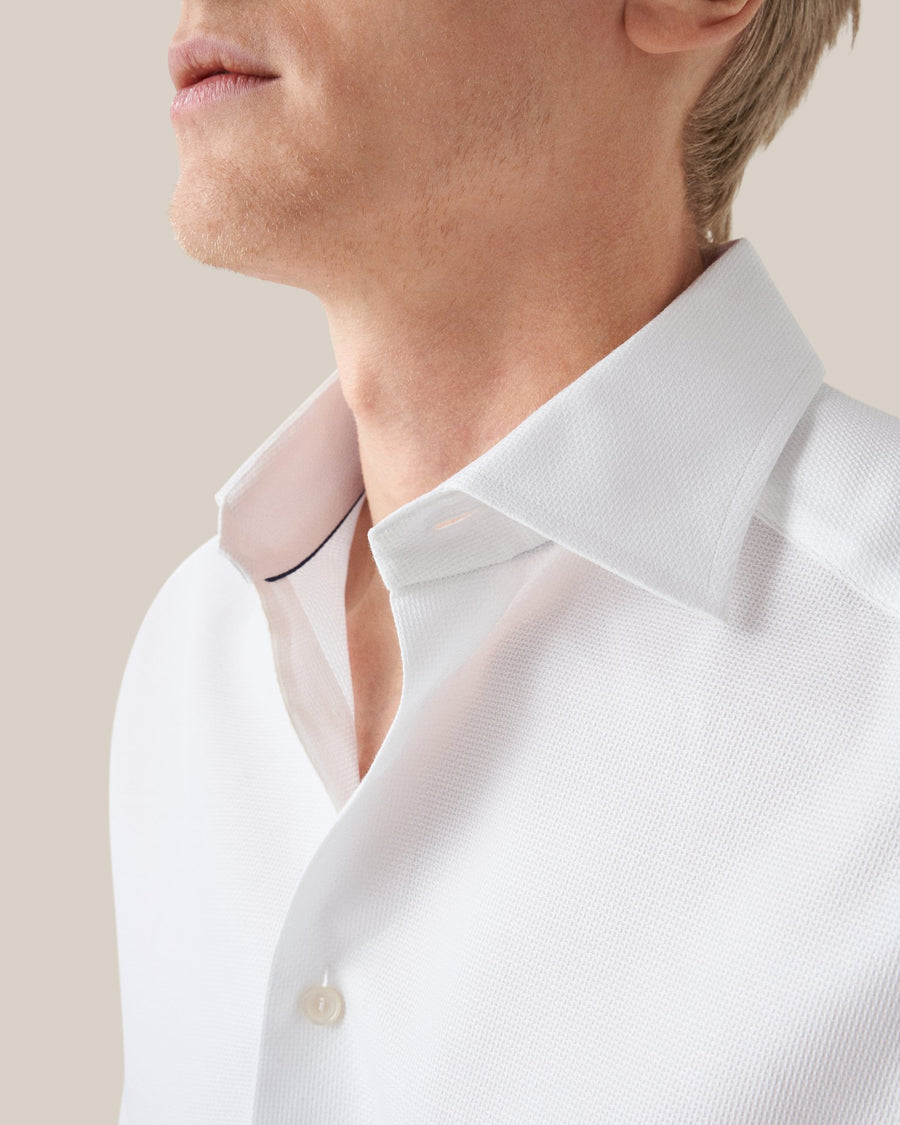Eton Contemporary Fit Cotton-Tencel Shirt – White