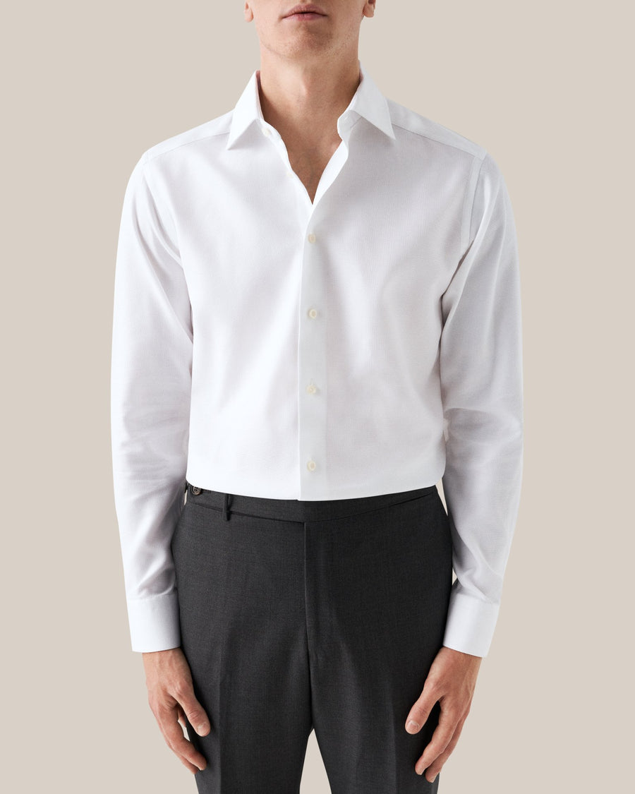 Eton Contemporary Fit Cotton-Tencel Shirt – White