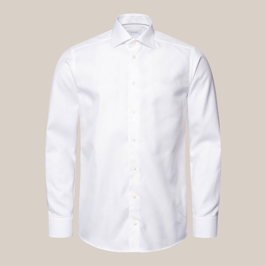 Eton Contemporary Fit Cotton-Tencel Shirt – White