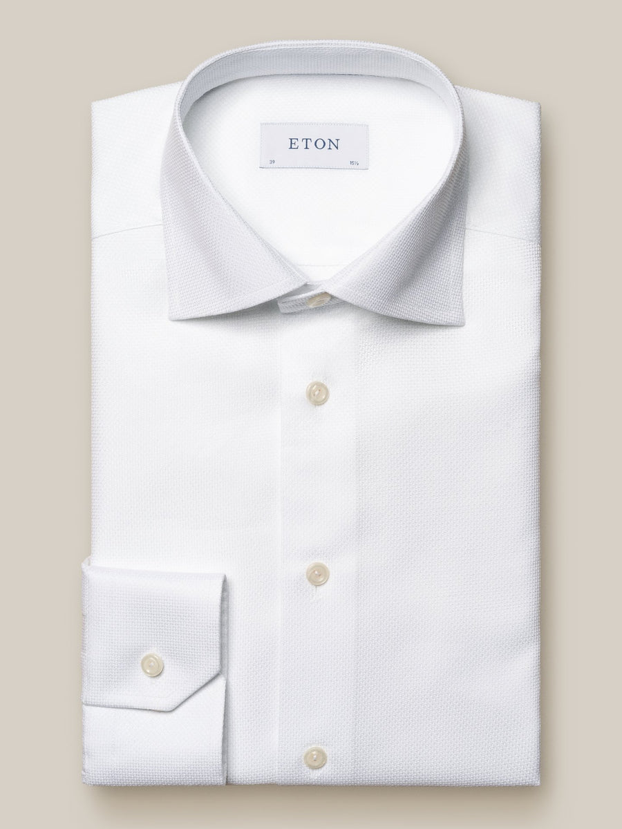 Eton Contemporary Fit Cotton-Tencel Shirt – White