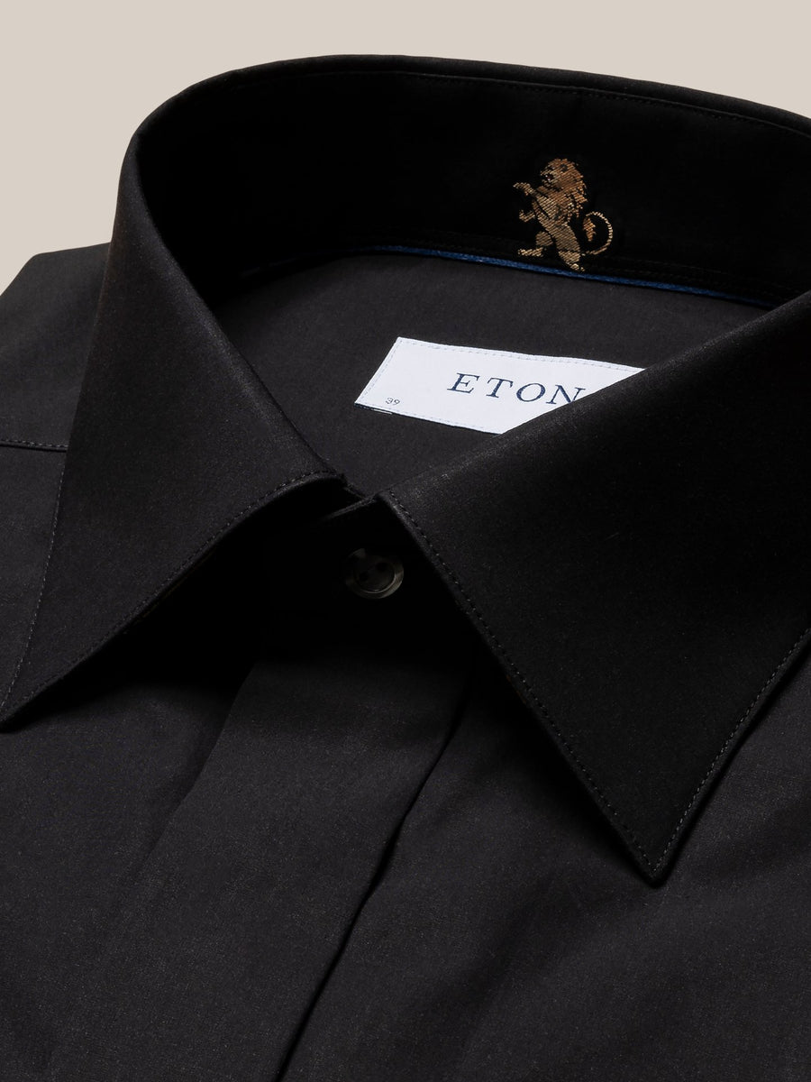 Eton Slim Fit Lion Fil Coupé Shirt – Black