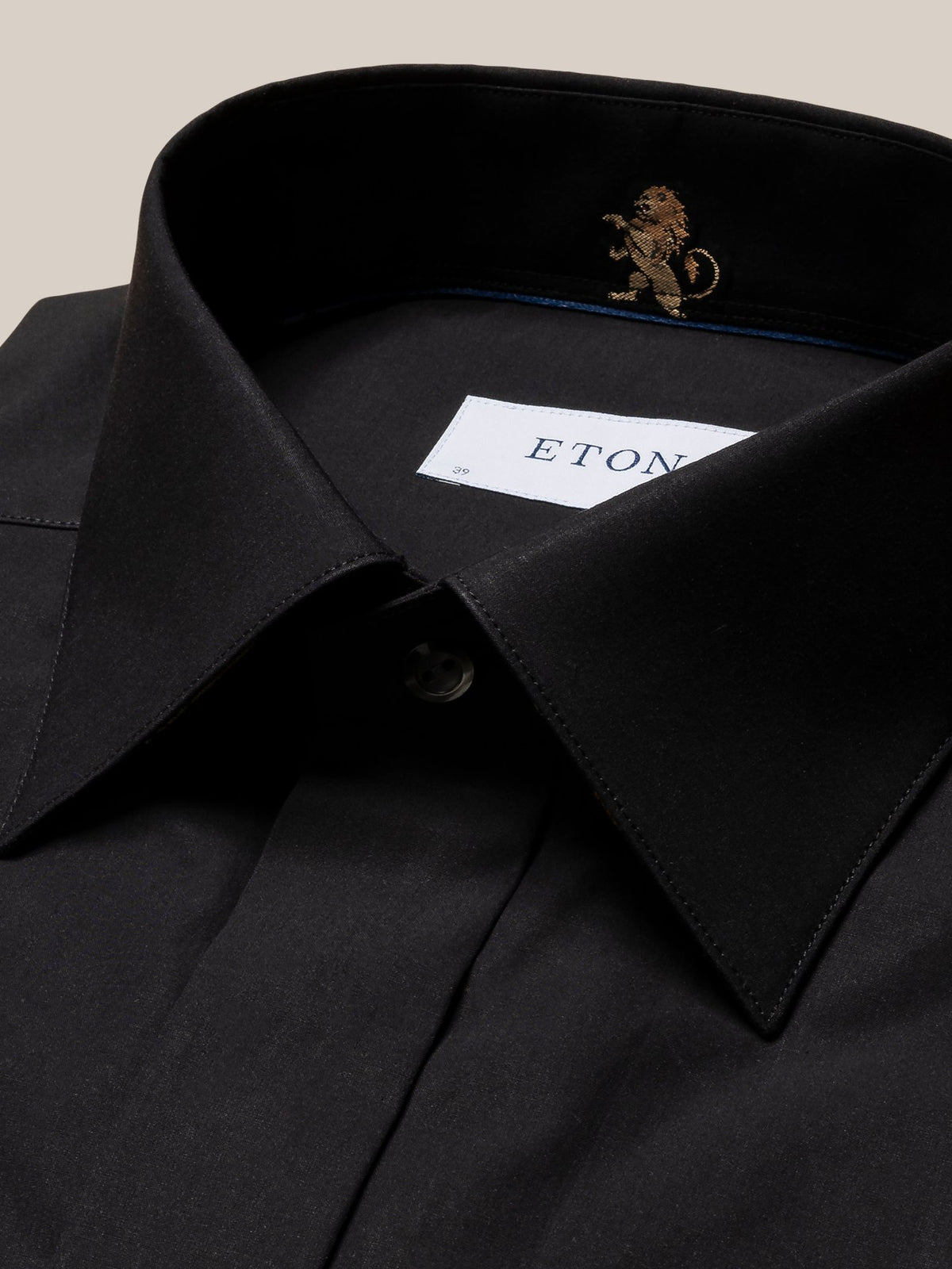 Eton Slim Fit Lion Fil Coupé Shirt - Black