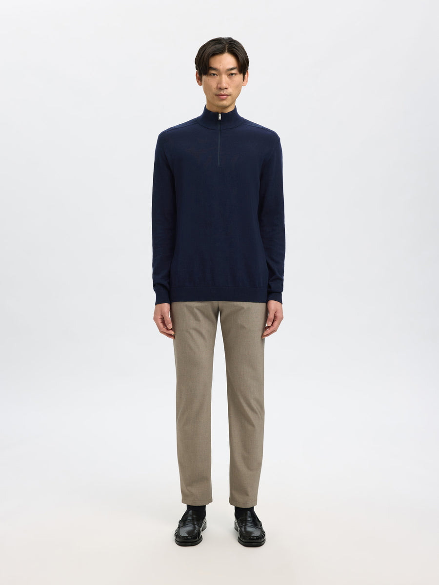 Selected Homme Berg Half - Zip Knit - Navy