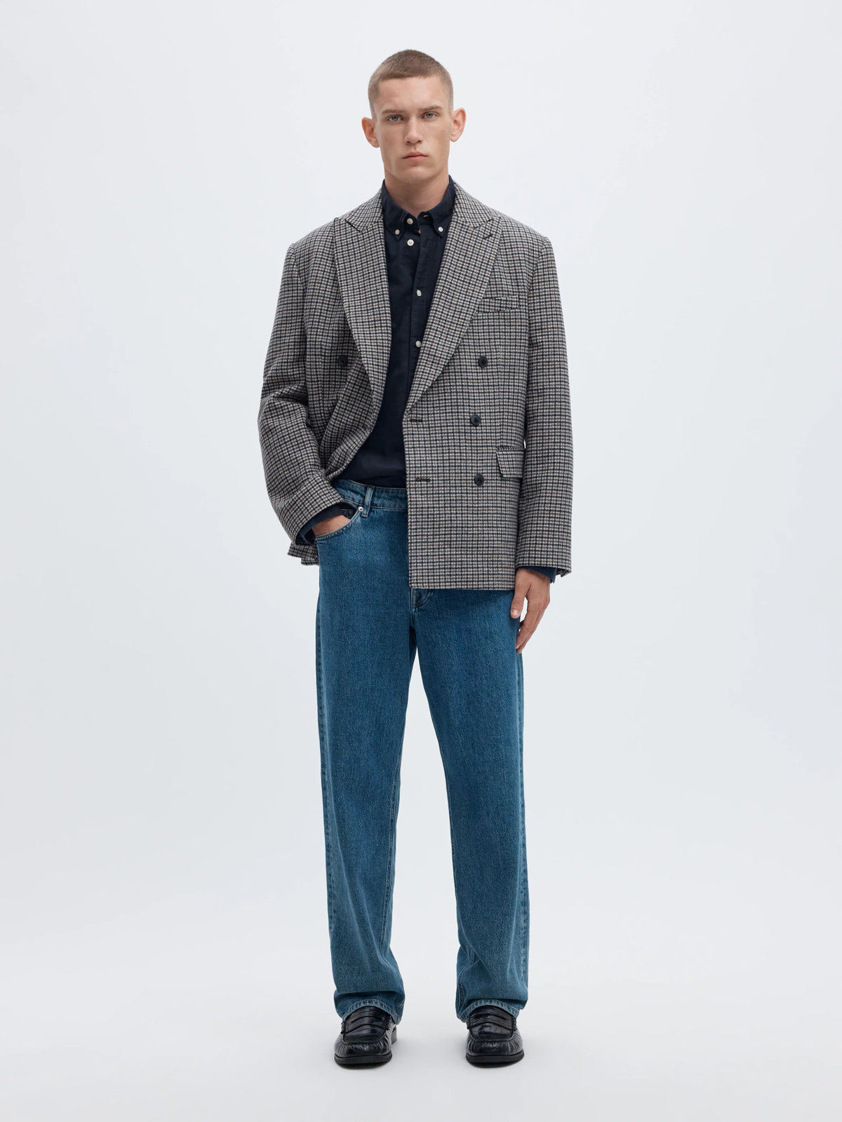 Selected Homme Cole Rick-Oxford Shirt LS - Navy