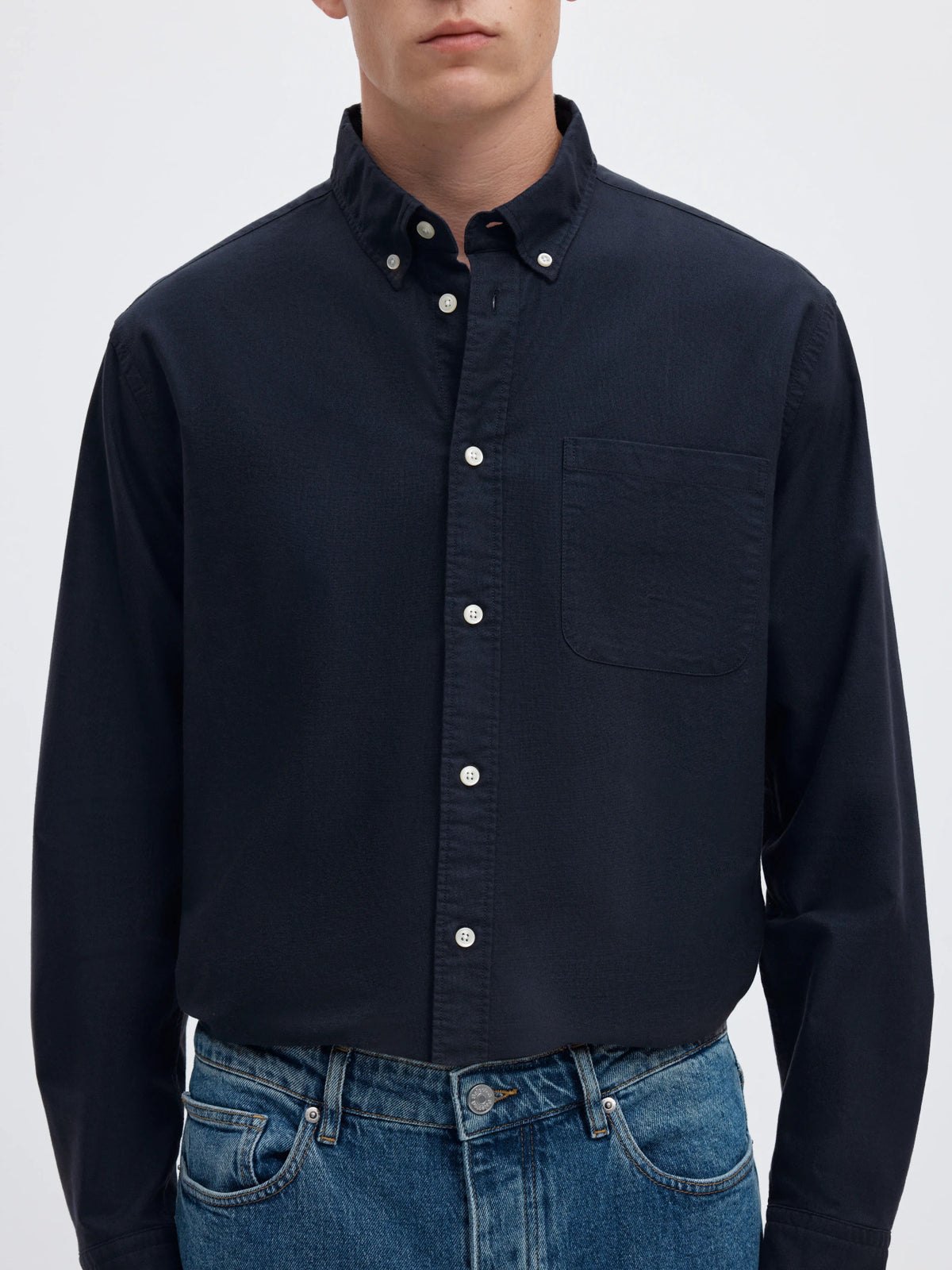 Selected Homme Cole Rick-Oxford Shirt LS - Navy