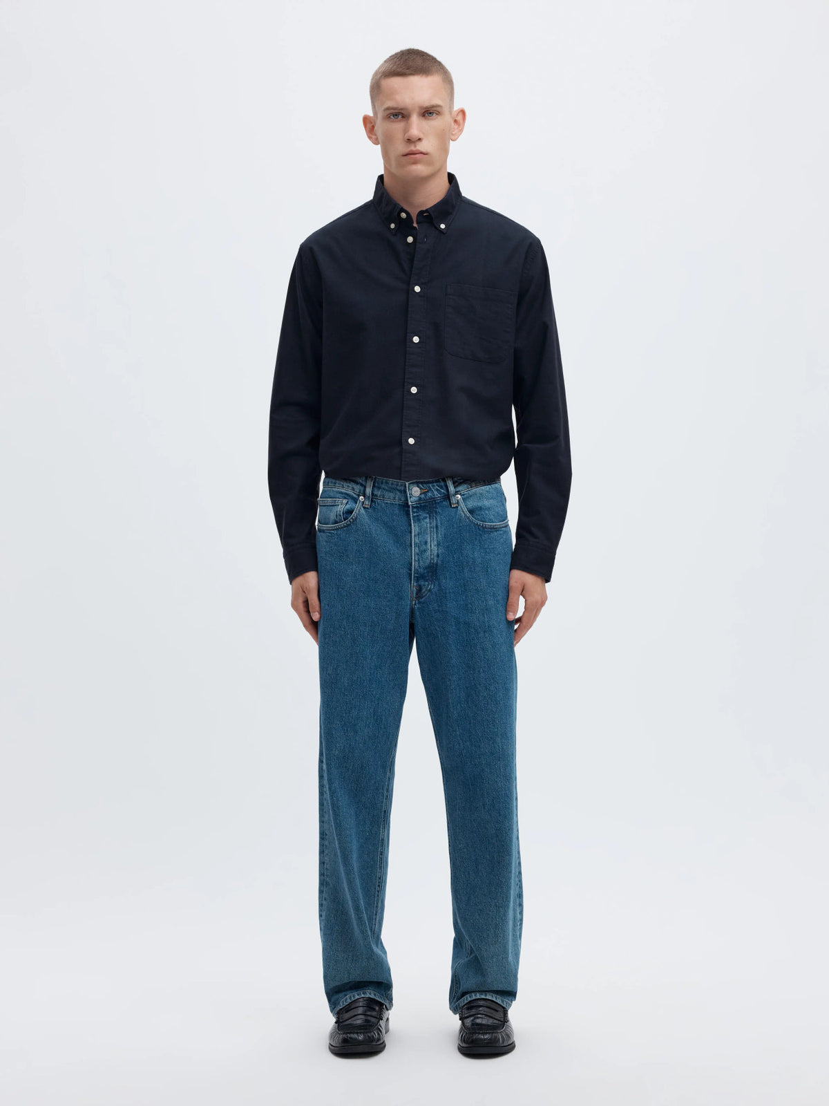 Selected Homme Cole Rick-Oxford Shirt LS - Navy