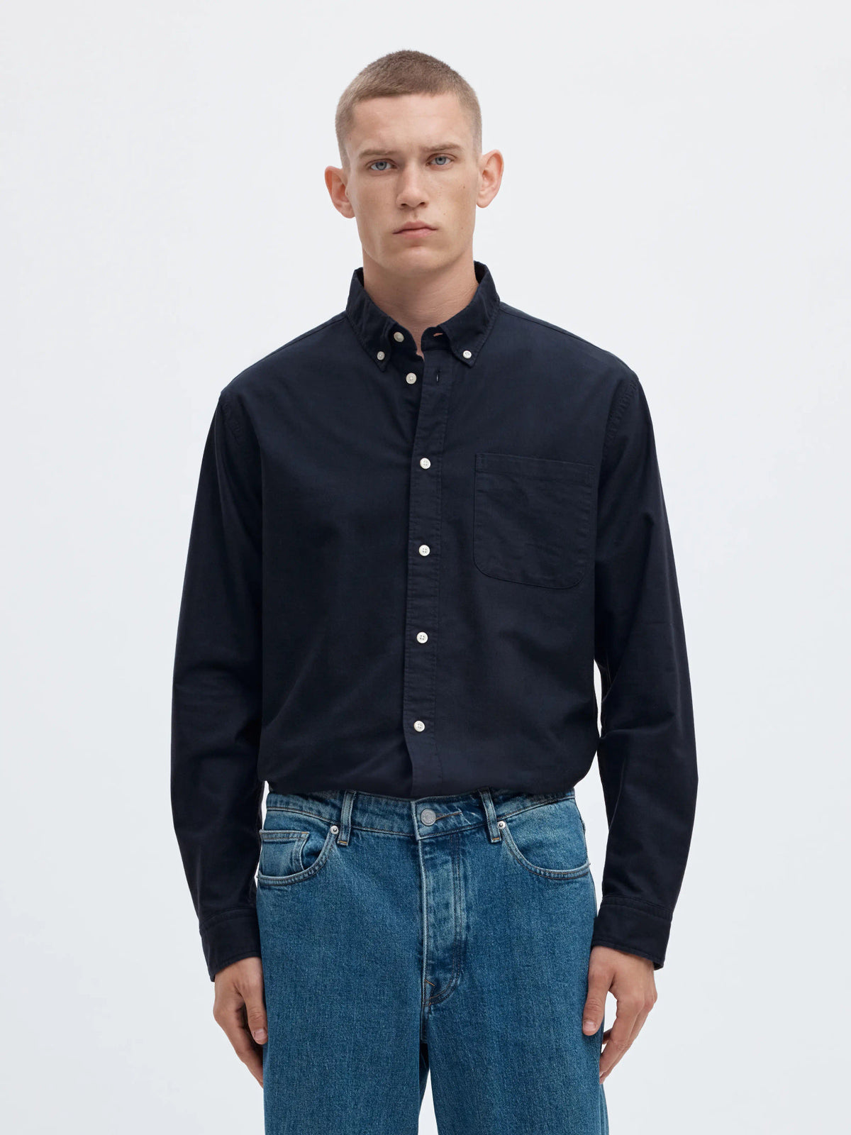 Selected Homme Cole Rick-Oxford Shirt LS - Navy