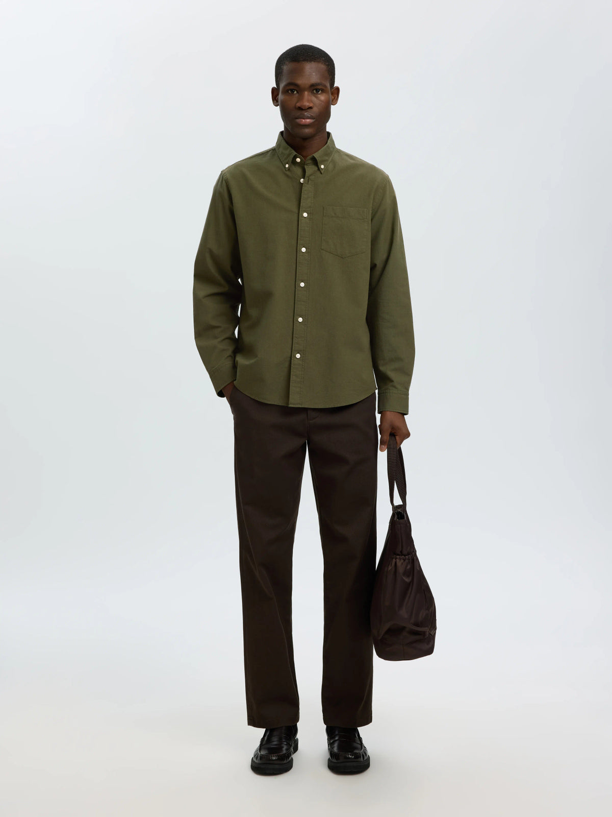 Selected Homme Cole Rick-Oxford Shirt LS - Green