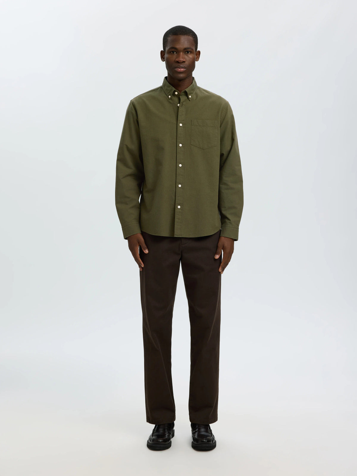 Selected Homme Cole Rick-Oxford Shirt LS - Green
