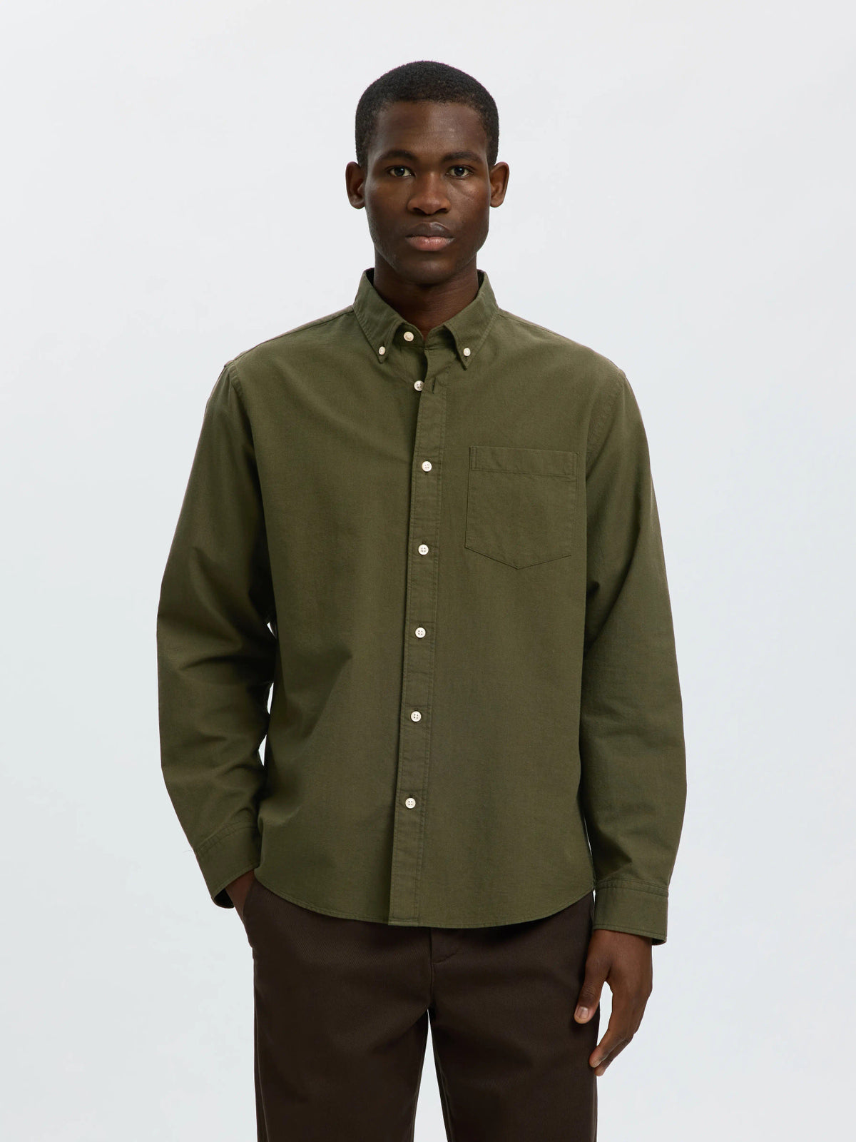 Selected Homme Cole Rick-Oxford Shirt LS - Green