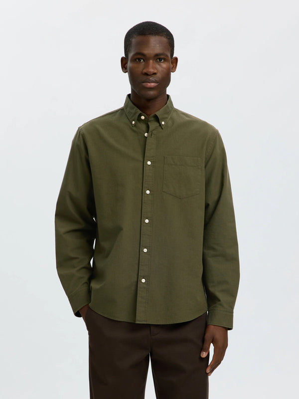 Selected Homme Cole Rick-Oxford Shirt LS - Green