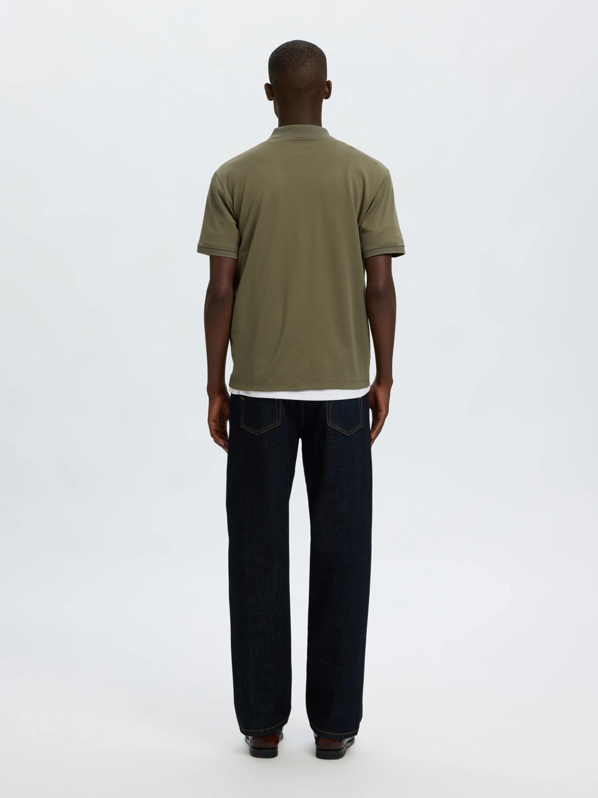 Selected Homme Fave Zip SS Polo - Green