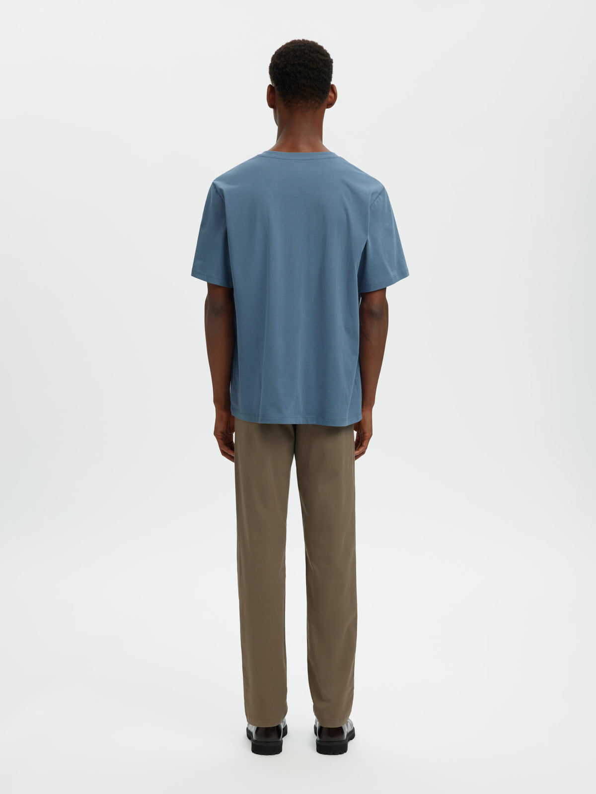 Selected Homme Aspen Crew Neck T-Shirt - Blue Mirage