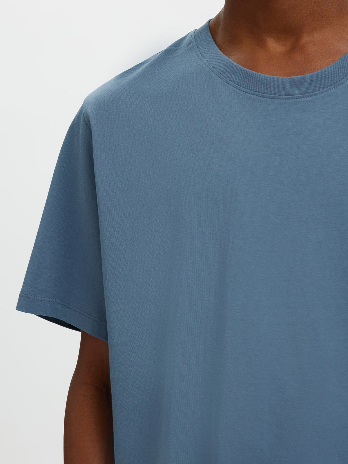 Selected Homme Aspen Crew Neck T-Shirt - Blue Mirage