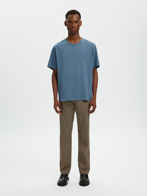 Selected Homme Aspen Crew Neck T-Shirt - Blue Mirage