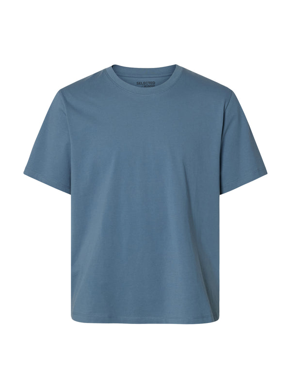 Selected Homme Aspen Crew Neck T-Shirt - Blue Mirage