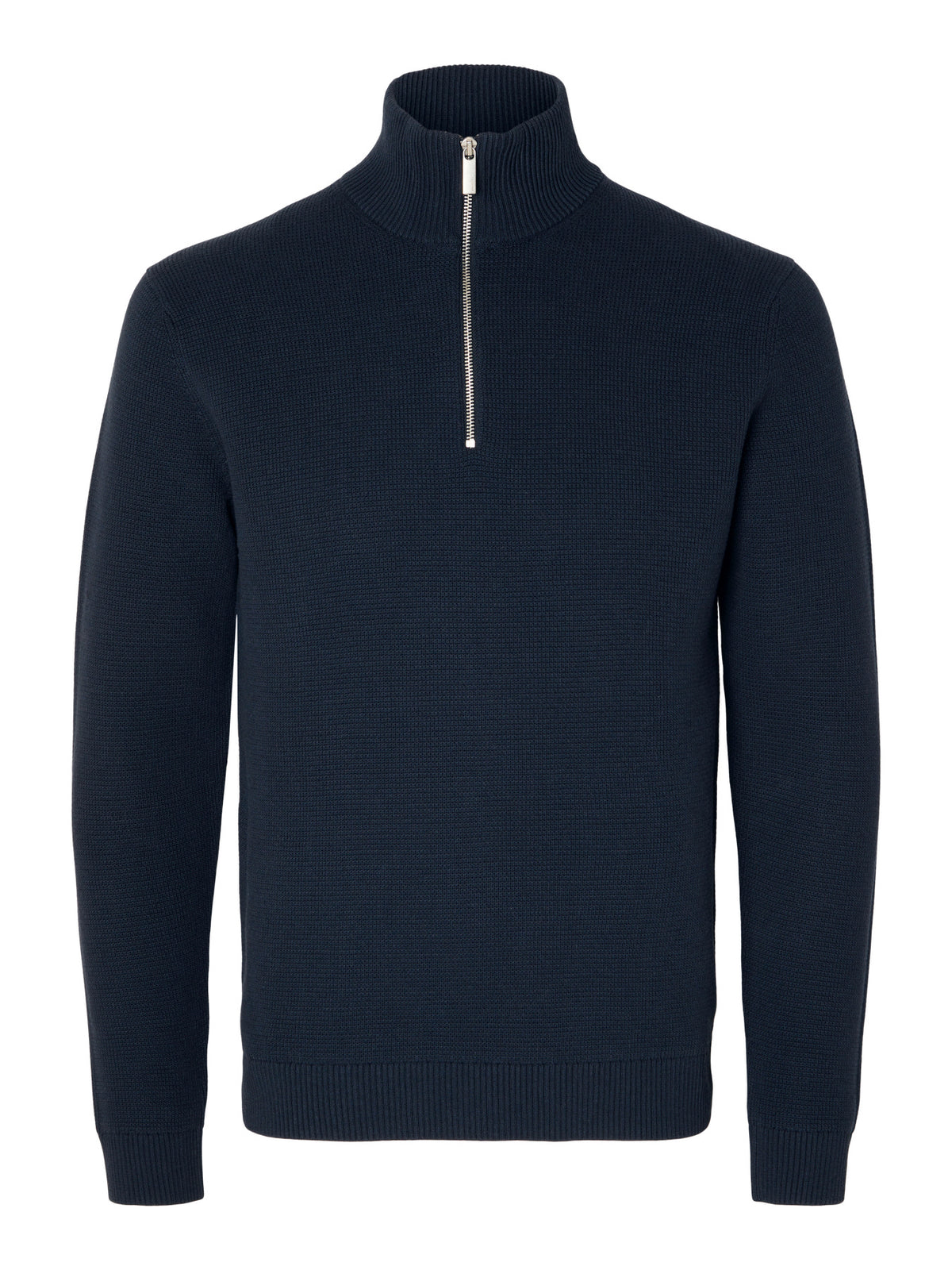 Selected Homme Dane LS knit Structure Half Zip - Navy