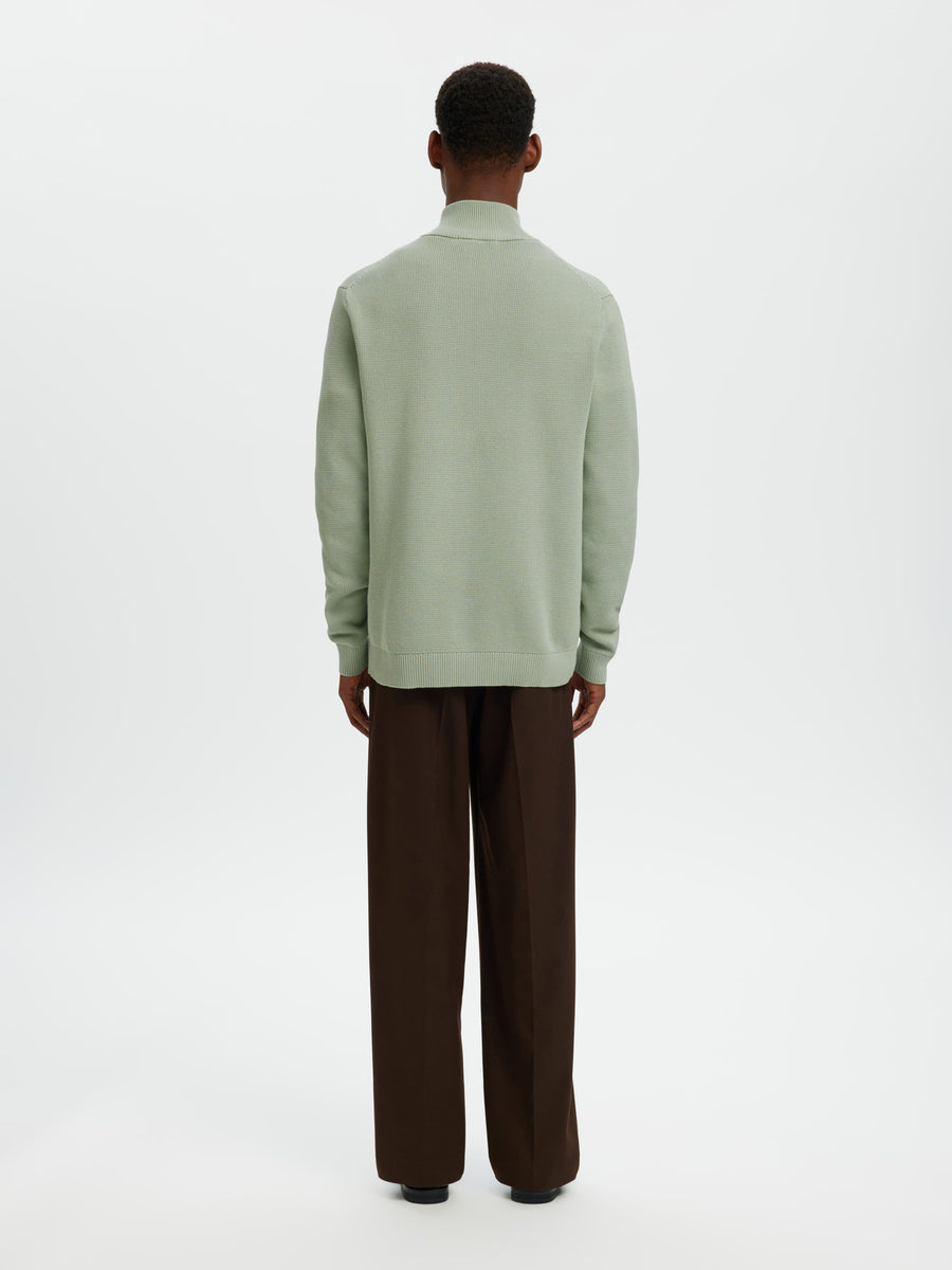 Selected Homme Dane Structured Half - Zip Knit - Aqua Grey