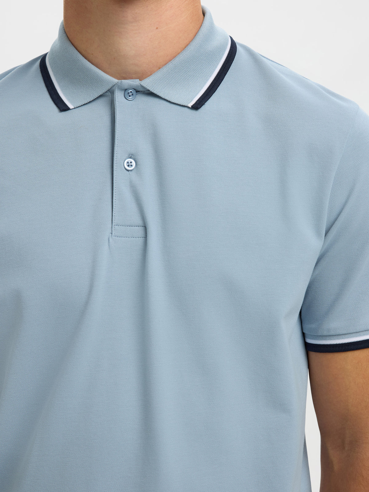 Selected Homme Atlas Sport SS Polo - Dusty Blue