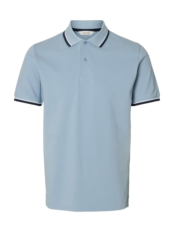 Selected Homme Atlas Sport SS Polo - Dusty Blue