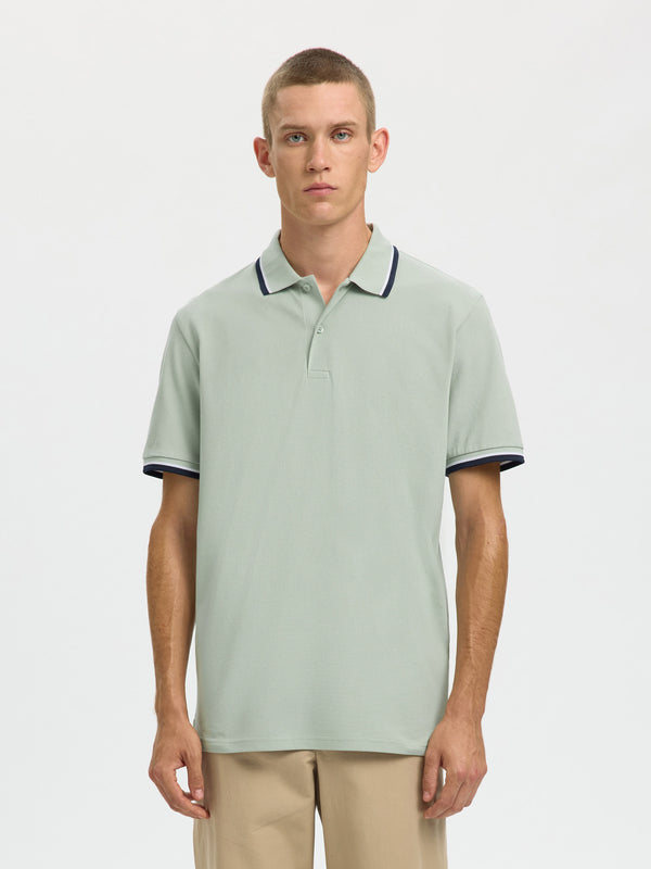 Selected Homme Atlas Sport SS Polo - Aqua Grey