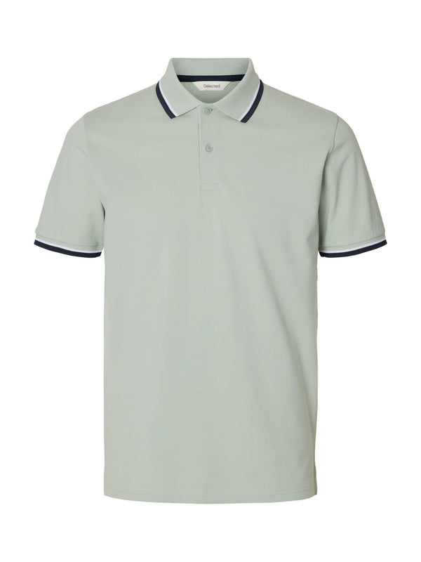 Selected Homme Atlas Sport SS Polo - Aqua Grey