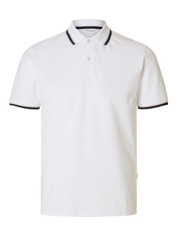 Selected Homme Atlas Sport SS Polo - White