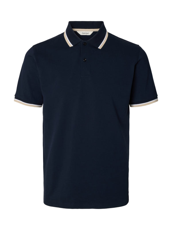 Selected Homme Atlas Sport SS Polo - Sky Captain Navy