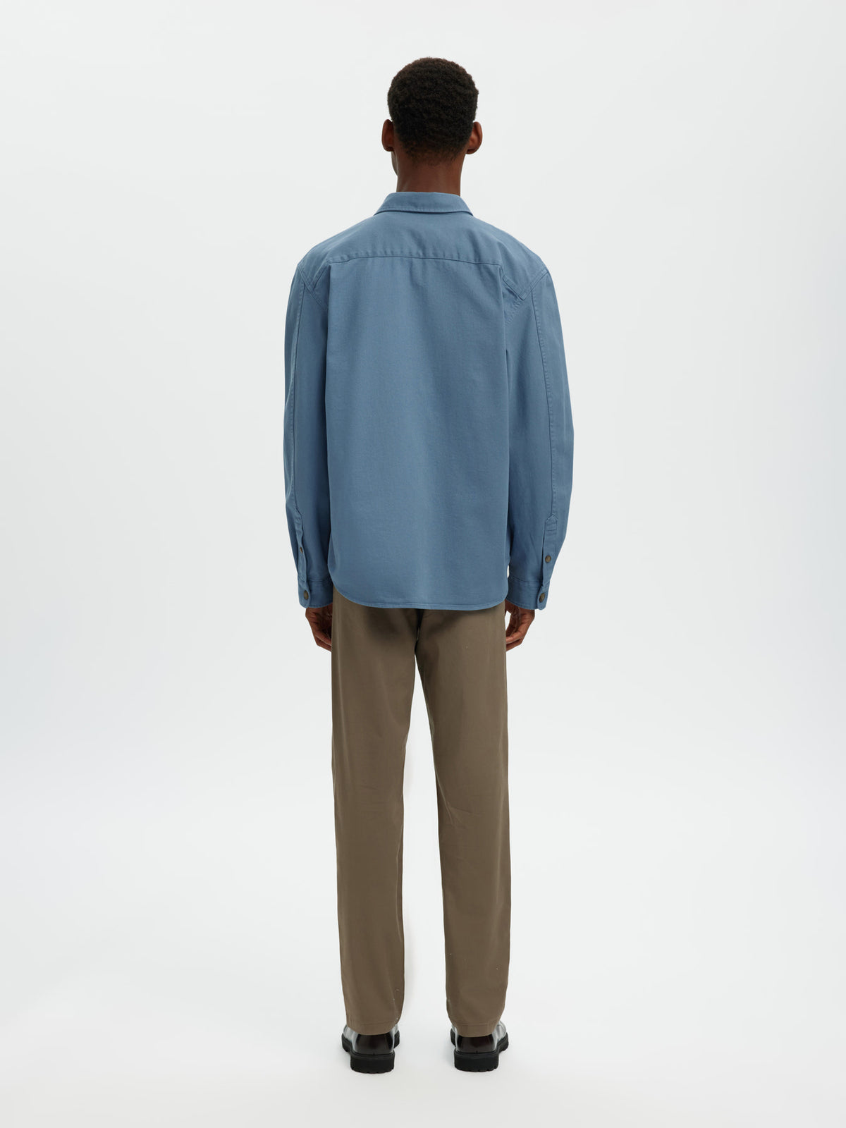 Selected Homme Travis Twill Overshirt - Blue Mirage