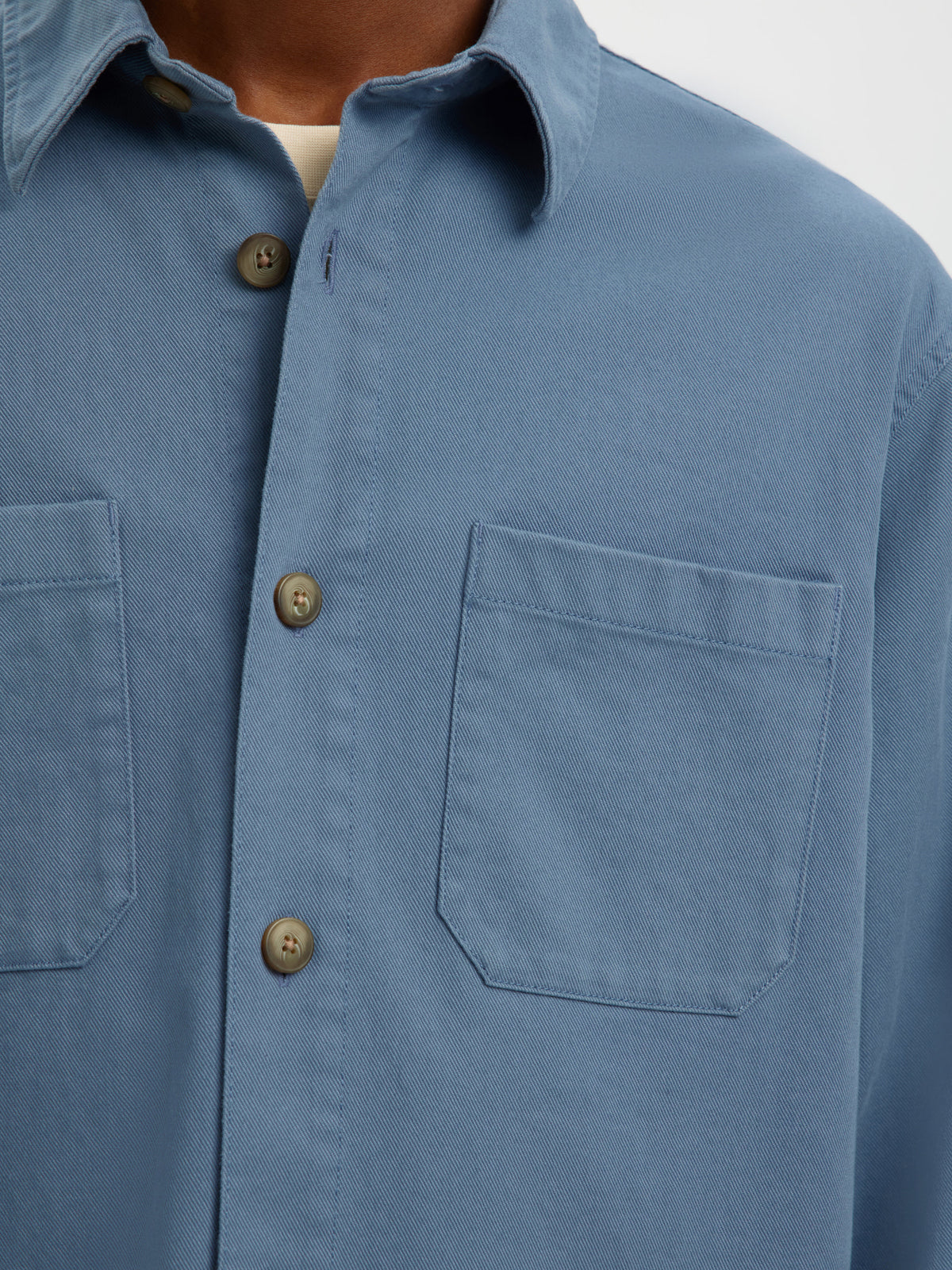 Selected Homme Travis Twill Overshirt - Blue Mirage