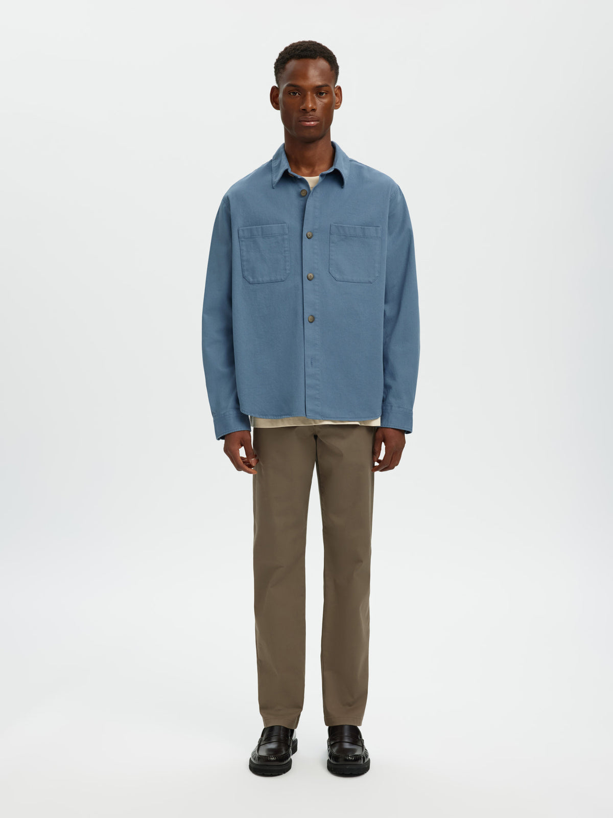 Selected Homme Travis Twill Overshirt - Blue Mirage