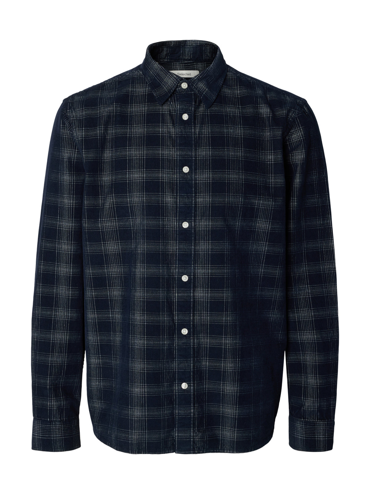 Selected Homme Claus-PAU Reg Cod Check LS Shirt - Sky Captain Egret Blue