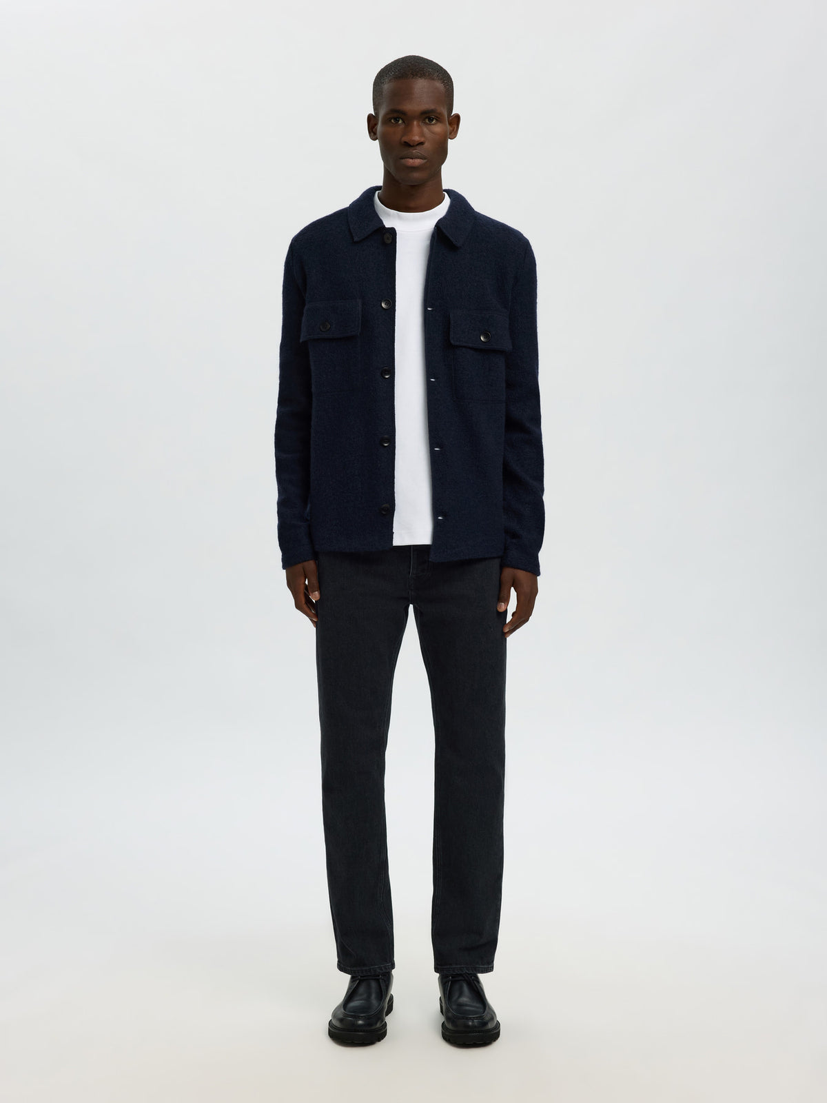 Selected Homme Knitted Workwear Cardigan - Sky Captain Navy