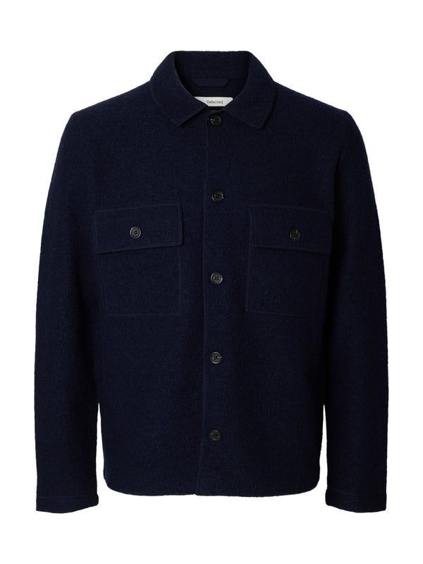 Selected Homme Knitted Workwear Cardigan - Sky Captain Navy