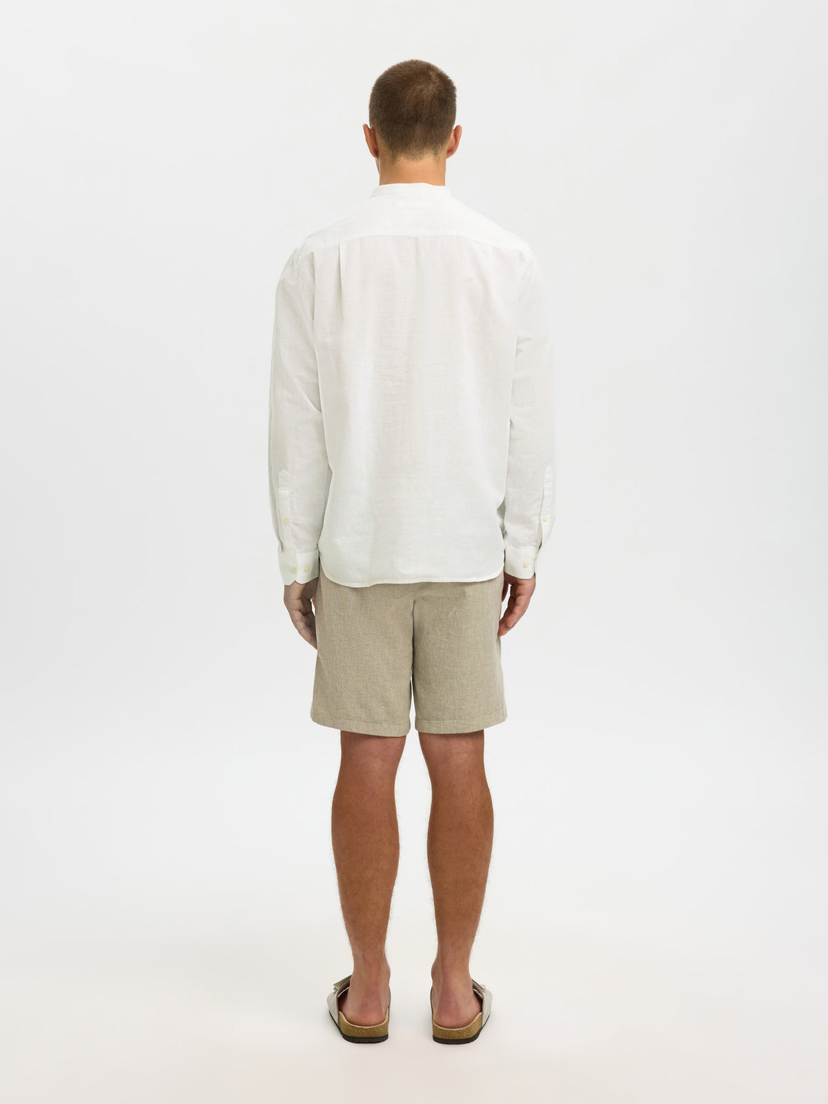 Selected Homme Linen Blend Casual Shirt - Bright White