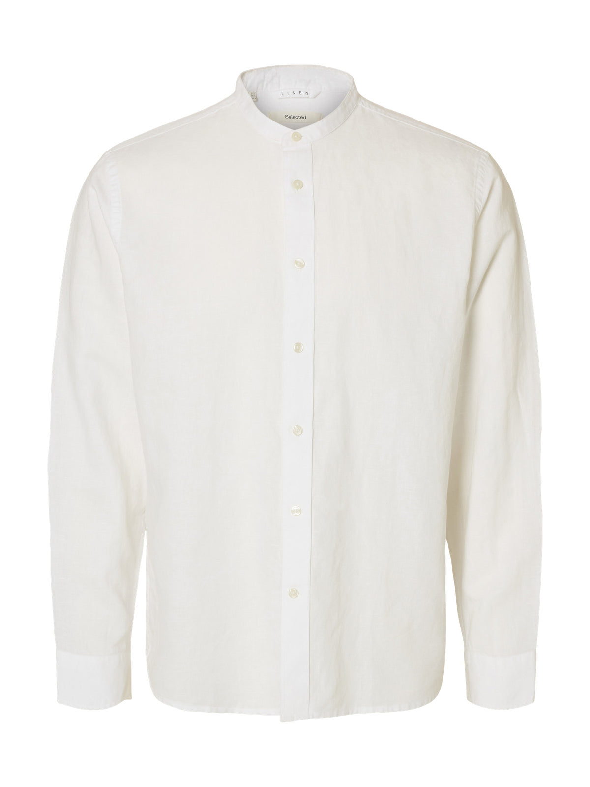 Selected Homme Linen Blend Casual Shirt - Bright White