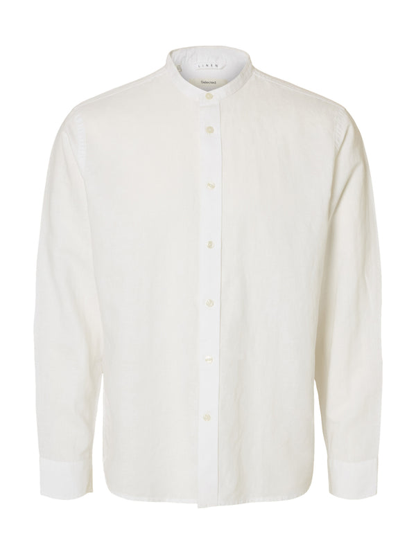Selected Homme Linen Blend Casual Shirt - Bright White